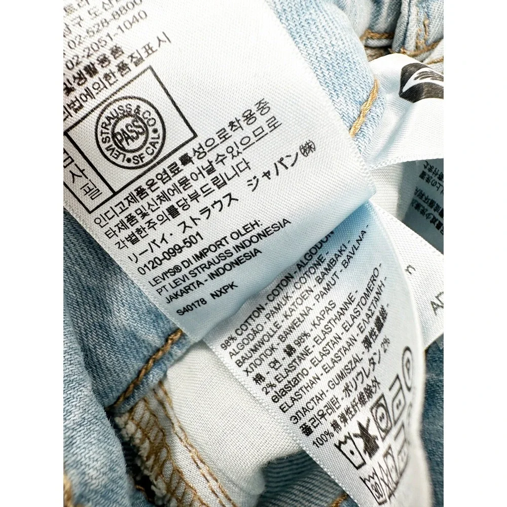 Levi's Denim Shorts Womens 29‎ Light Wash High Waisted Cut Off Taper